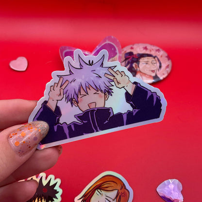 Jujutsu Kaisen Gojo Cute Peace Sticker